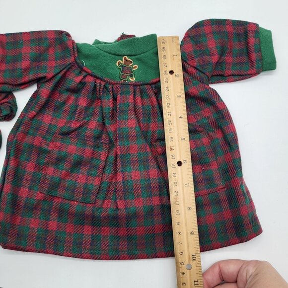 VTG Small Small World Beatrice Collection Plaid Holiday Dress for 18 Inch Doll - Picture 5 of 7